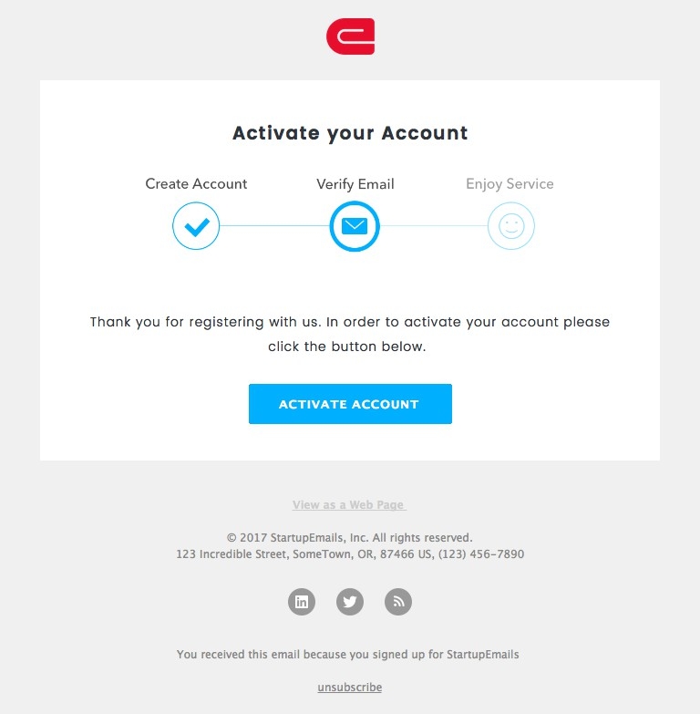 Activate Account - Responsive HTML Email Template desktop