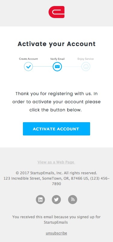 Activate Account - Responsive HTML Email Template mobile