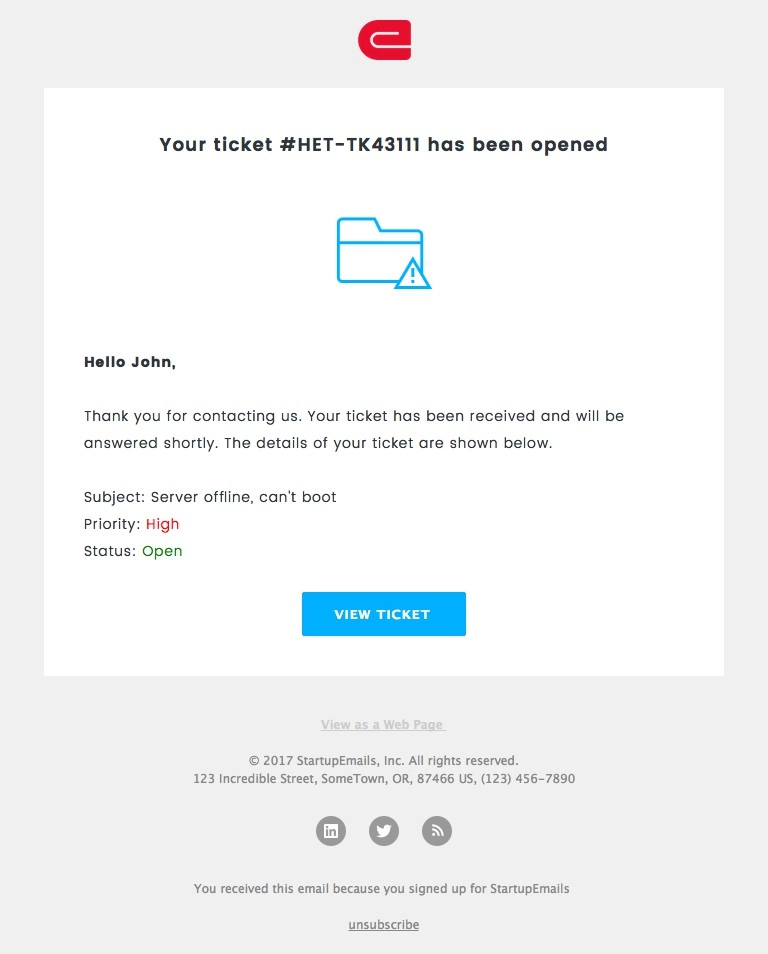 Ticket Opened