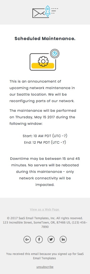 Maintenance - Responsive HTML Email Template mobile
