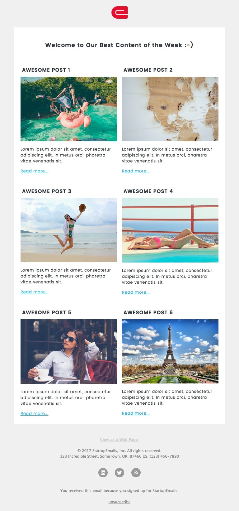 Top Posts - Responsive HTML Email Template desktop