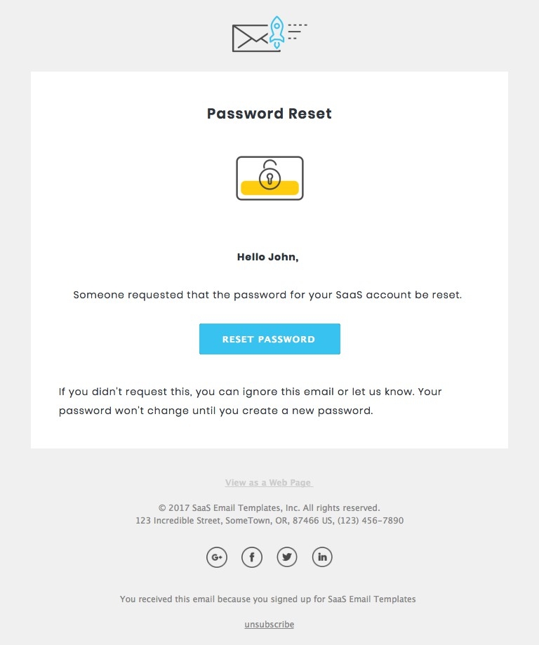 Password Reset - Responsive HTML Email Template desktop