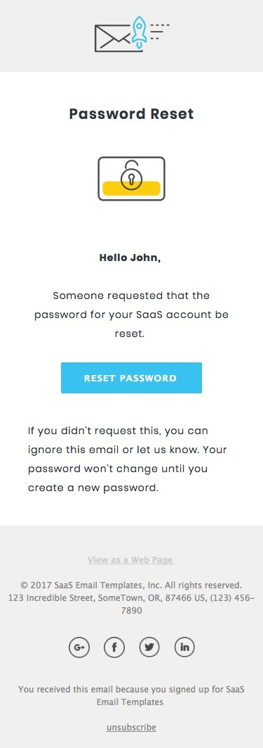 Password Reset - Responsive HTML Email Template mobile