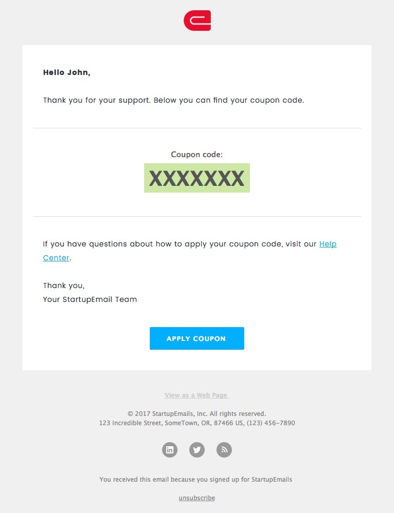 Coupon - Responsive HTML Email Template desktop