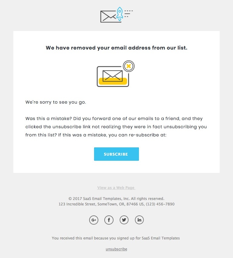 Unsubscribe - Responsive HTML Email Template desktop