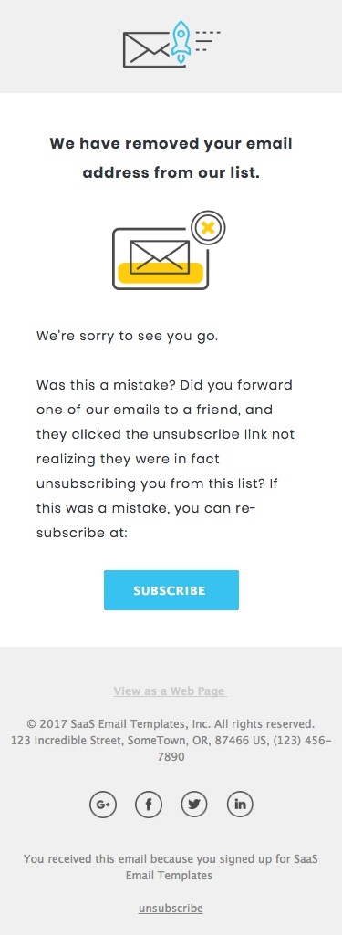 Unsubscribe - Responsive HTML Email Template mobile