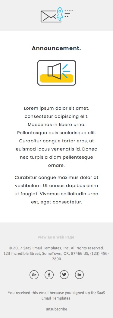 Announcement - Responsive HTML Email Template mobile