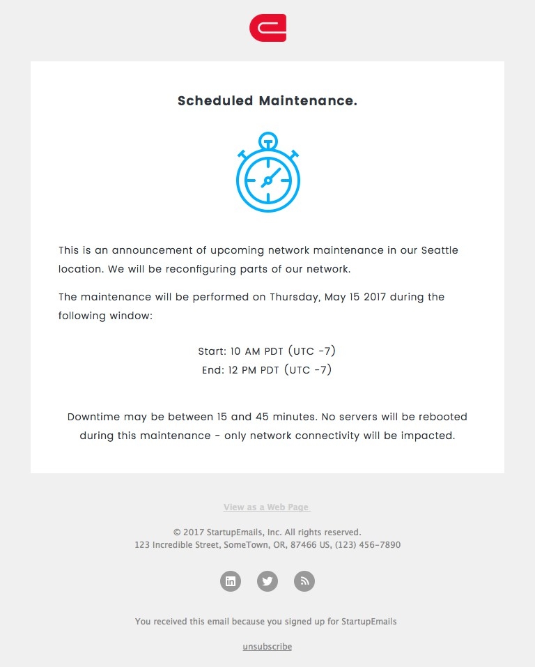 Maintenance - Responsive HTML Email Template desktop