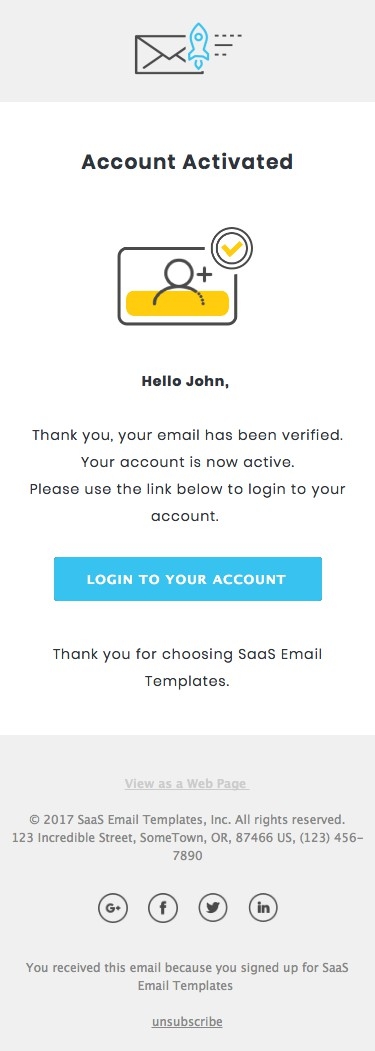 Email Verified - Responsive HTML Email Template mobile